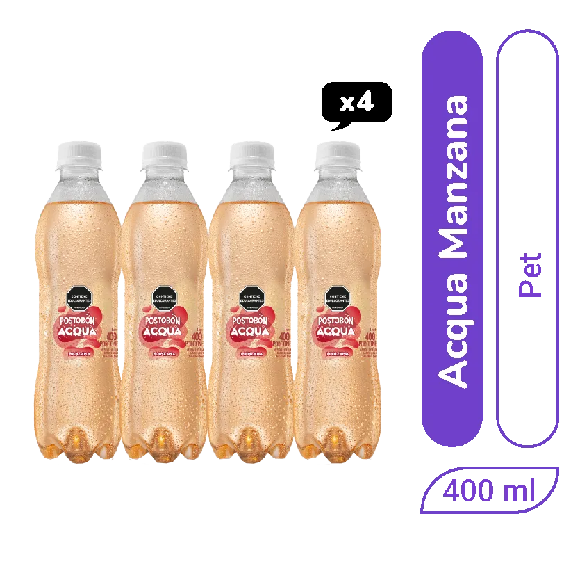 Acqua Postobón Manzana pet 400 ml x 4 und