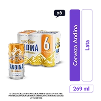 Cerveza Andina lata 269 ml x 6 und