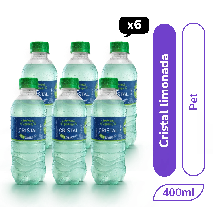 Agua Cristal Limonada pet 300 ml x 1 und