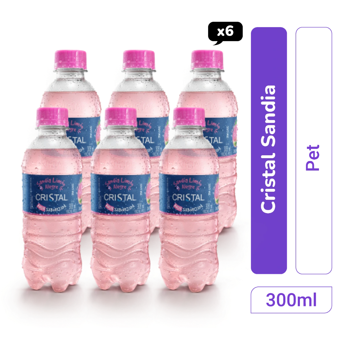 Agua Cristal Sandía Limón pet 300 ml x 1 und