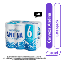 Cerveza Andina Light lata 310 ml x 6 und