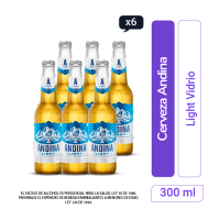 Cerveza Andina light botella 300 ml x 6und