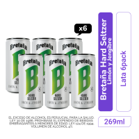 Bretaña Hard Seltzer Limón Jengribre 269 ml lata x 6 und