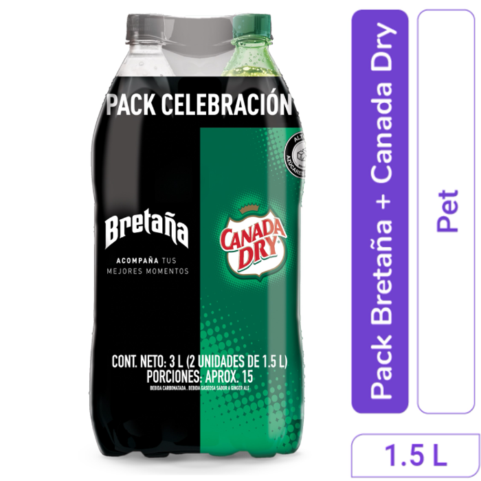 Pack Bretaña + Canada Dry 1.5 lt x 2 und