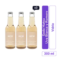 Soda Hatsu Uva Blanca y Romero vidrio 300 ml x 3 und